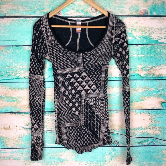 Free People Tops - Free People Scoop Neck Thermal Waffle Knit Top